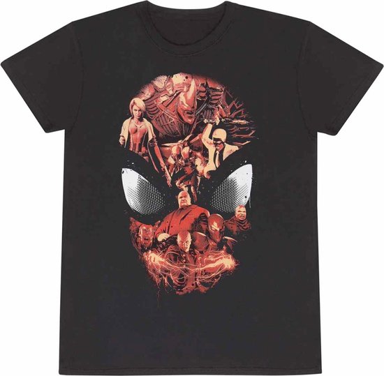 Marvel SpiderMan - Video Game Character Roster Mens Tshirt - Zwart
