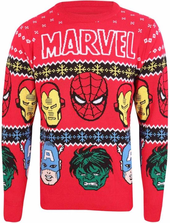 Marvel - Faces Knitted jumper - 2XL - Rood