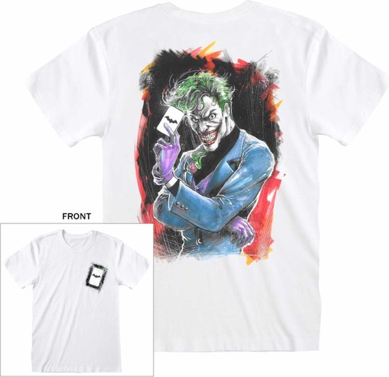 DC Comics Batman - Joker Batman Card Mens Tshirt - Wit