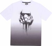 T-Shirt met Korte Mouwen Star Wars Stormrooper Ink Wit Zwart Uniseks - S