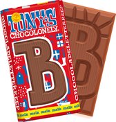 Tony's Chocolonely Chocolade Letter B - Melkchocolade Reep - Sinterklaas Cadeau - Schoencadeautje Sint - Fairtrade Belgische Chocolade - 180 Gram
