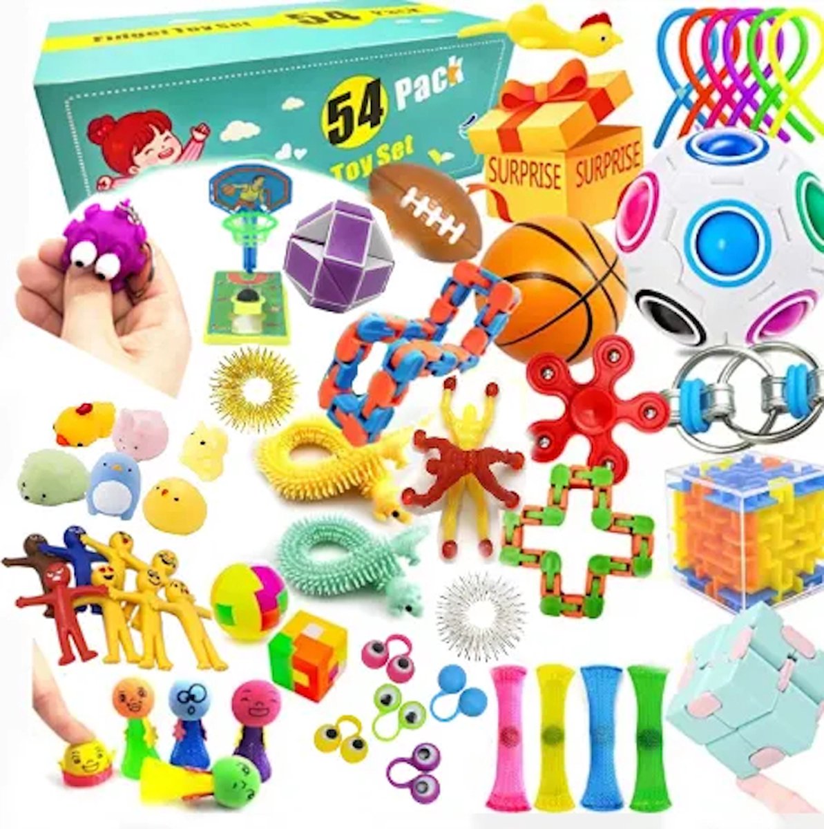 30 Stuks Mini Fidget Speelgoed Kinderverjaardag - Kleurrijke Pop It Sleutelhangers
