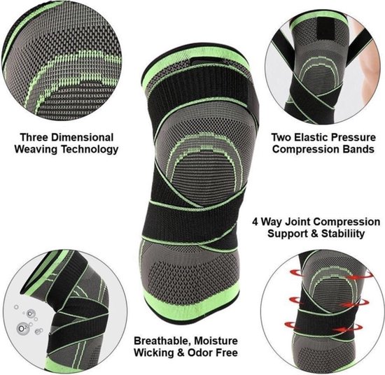 Sport Kniebrace – Zachte Compressiemouw, Unisex, Met Antislip En Zeshoekig Kussen, Geschikt Voor Basketbal, Hardlopen En Tennis