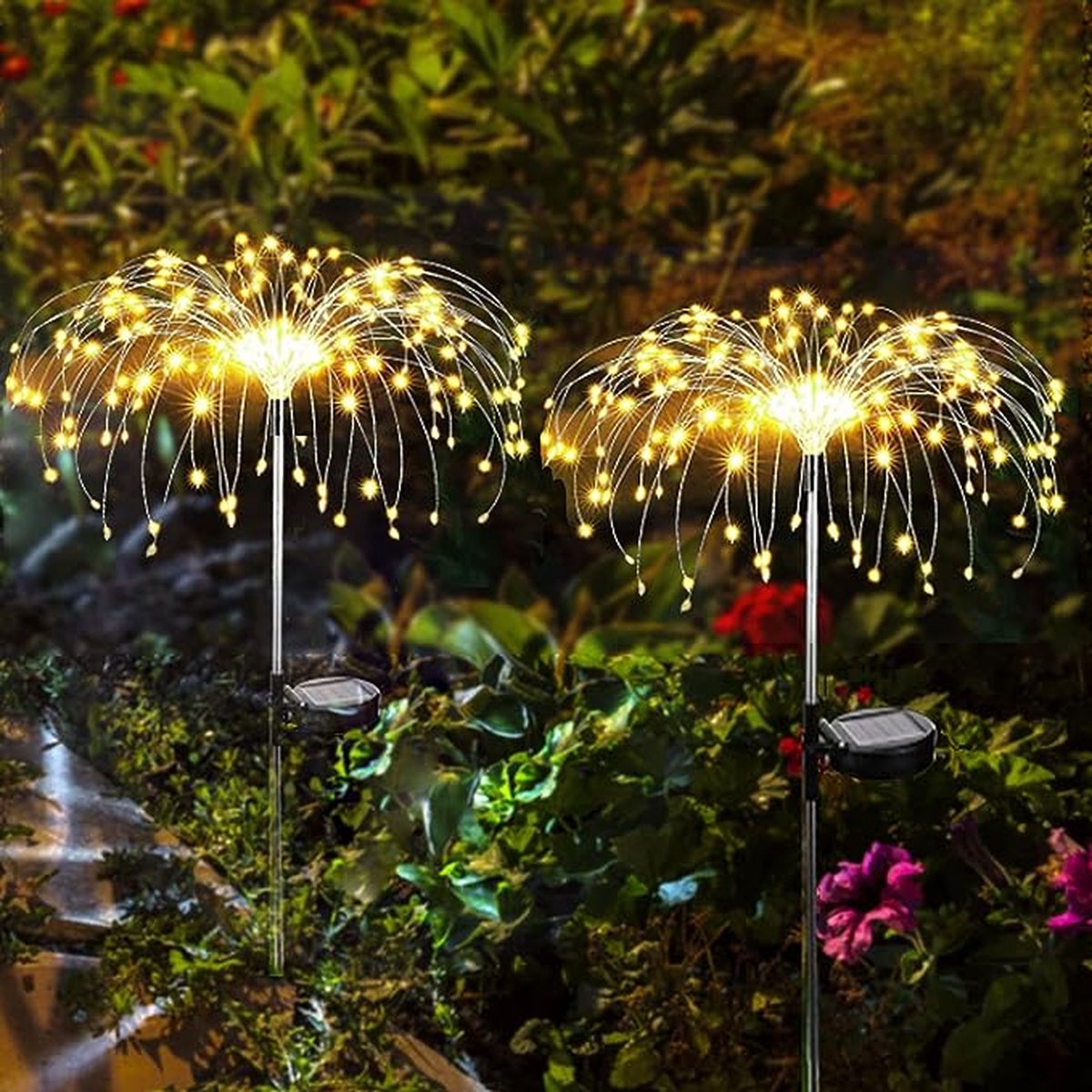 Vuurwerk LED tuin verlichting - Solar - 2 Stuks - 2 licht modus - 120  LED... | bol.com