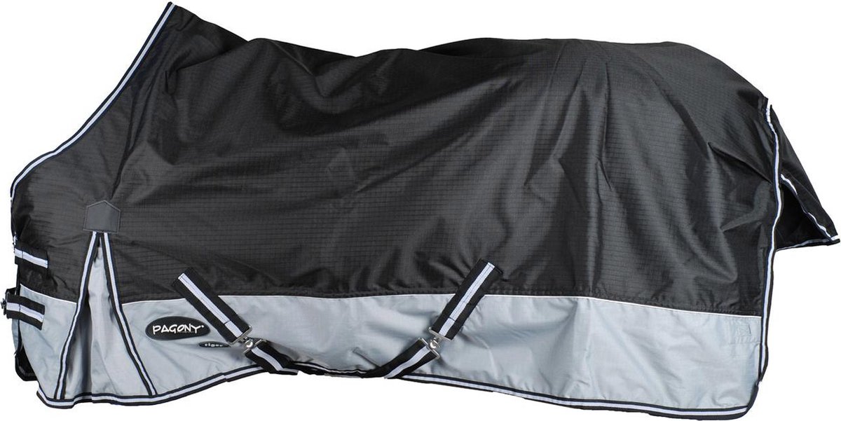 Pagony Tiger 0gr Regendeken - Paardendeken - Maat: 195 - Zwart - Nylon