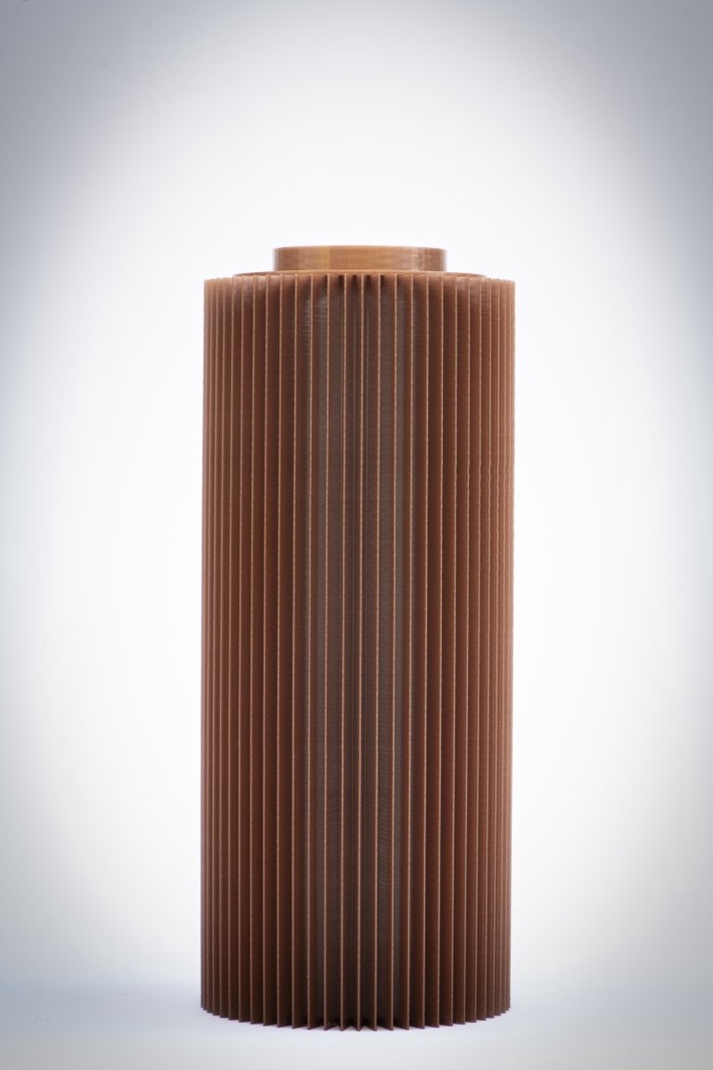 Designed by Enrico - En Bas - 20 Copper - 3D geprinte bloemenvaas / vaas
