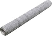 vidaXL - Kippengaas - 25x0,5 - m - gegalvaniseerd - staal - zilverkleurig