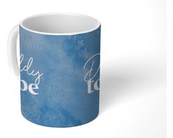 Mok - 275 ML - Koffiebeker Blauw - Mokken - Koffiemok - Koffietassen - Peter geschenk - Koffietas - Daddy to be - Quotes - Spreuken - Theemok groot - Grote theemokken - Thee mok Papa - Thee tas Peter vragen - Vaderdag cadeau - Geschenk voor Hem