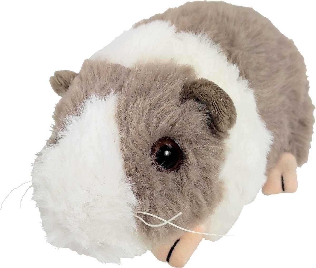 pluche cavia knuffeldier - grijs/wit - staand - 15 cm