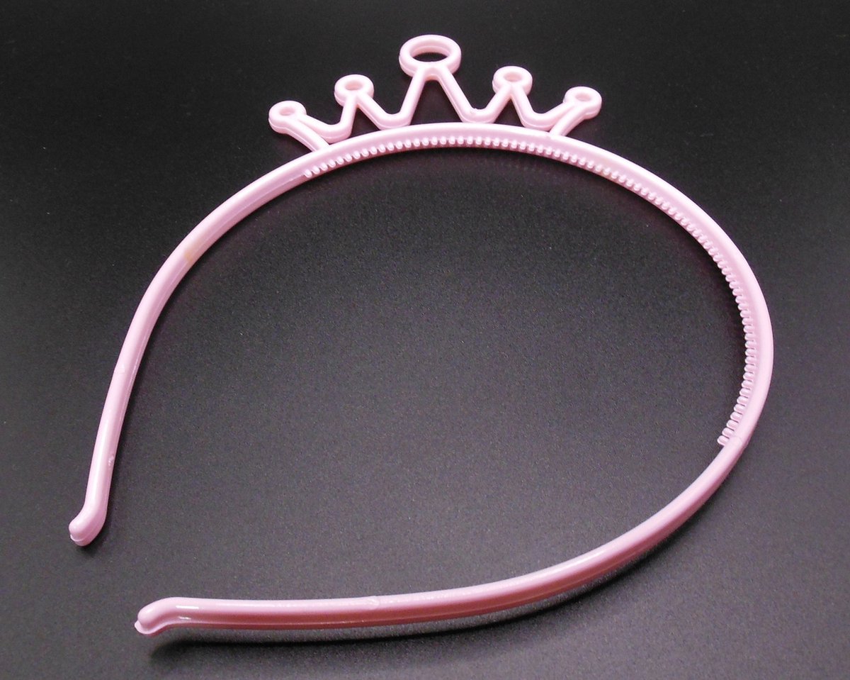 Diadeem met kroontje lichtroze - kinderfeestje - verjaardag