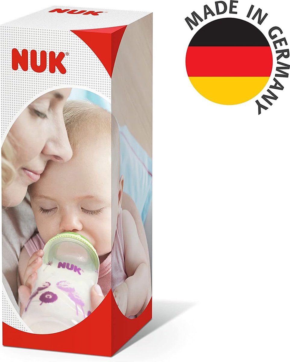 NUK First Choice+ Disney Gourde pour bébé | 0 à 6 mois | Affichage de la  température | Bouteille de 300 ml avec valve anti-colique | Sans BPA 