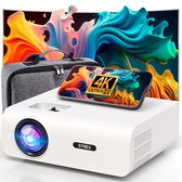 Strex Beamer - 1080P Full HD - 9800 Lumen - Draadloos Streamen - Inclusief Tas/Projectiescherm - WiFi - Bluetooth - Mini Beamer - Projector