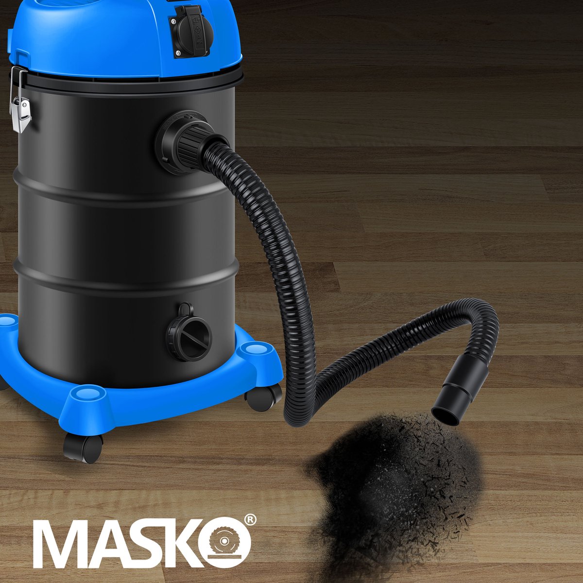 MASKO® Alleszuiger 6IN1 Nat- en Droogzuiger 2300W + stopcontact, Blaasfunctie, Droog- & natzuigen | Industriële stofzuiger vuilreservoir 30L Bouwstofzuiger - Blauw – foto 3