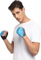 Nivia Men Coral Micro Gym Gloves (Sky Blue/Grey, Size - Medium) | Material - Leather | Weight Lifting Gloves | Exercise Gloves | Fingerless Grip Gloves | Fitness Gloves | Waterproof Gloves