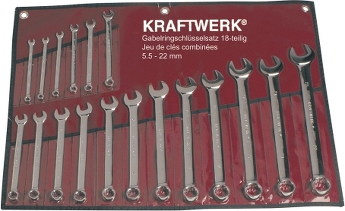 Kraftwerk - Steek-/ringsleutelset 18-delig