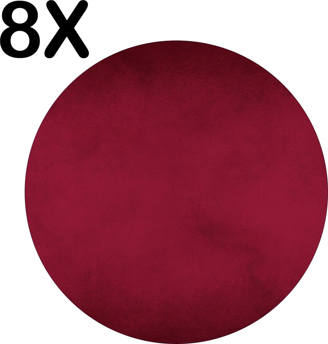BWK Flexibele Ronde Placemat - Rode Vegen Achtergrond - Set van 8 Placemats - 50x50 cm - PVC Doek - Afneembaar