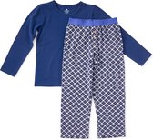 Little Label Pyjama Jongens Maat 170-176/16Y - blauw, oranje - Geruit - Pyjama Kind - Zachte BIO Katoen