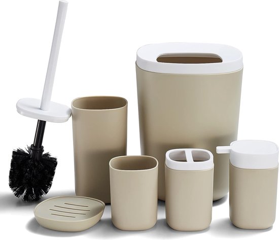 Bathroom Accessory Set 6 Piece Bathroom Accessories Plastic with