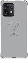 Telefoonhoesje Motorola Edge 40 Pro TPU Case met transparante rand Baby Olifant