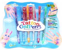 foto van 6 stuks - Tattoo pennen - Gel pennen - Kinderen - Feestje - Traktatie - Speelgoed - Speel accessoires - Tatoeage