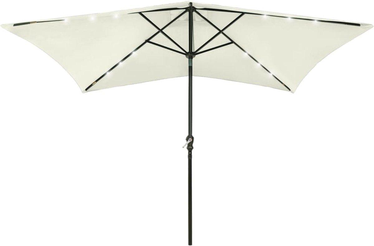 vidaXL - Parasol - met - LED's - en - stalen - paal - 2x3 - m - bordeauxrood