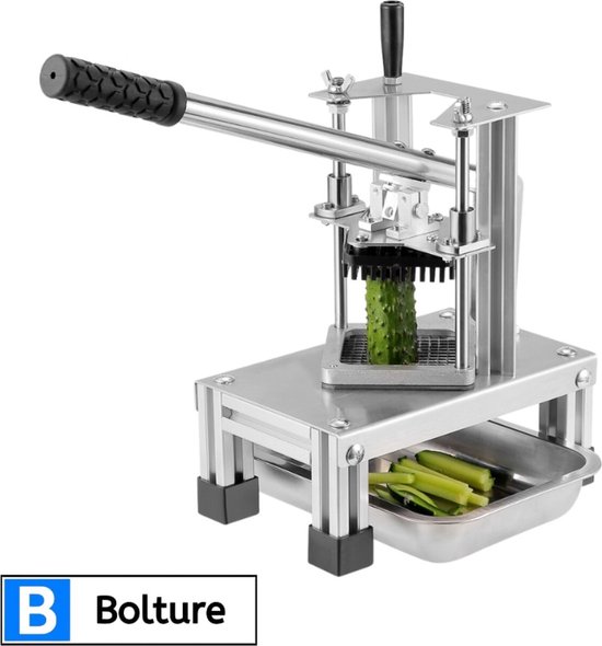 Coupe-frites électrique Professionnel - En Inox, Avec 2 Lames (8 Et 12 Mm) Pour Pommes De Terre, Carottes, Concombres - Alimentation 29V, Taille Compacte