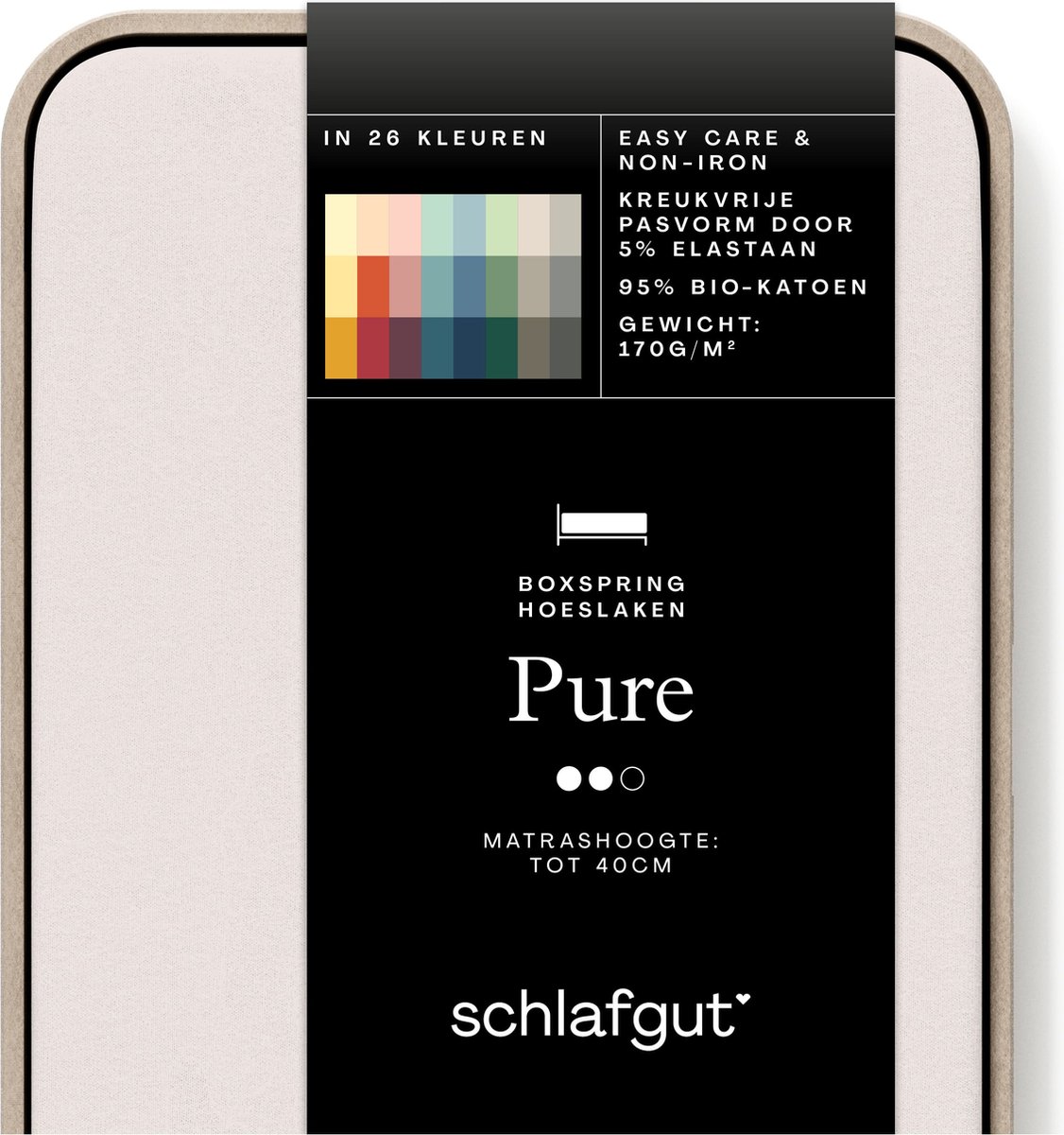 schlafgut Jersey Pure hoeslaken extra hoog - XL - 180x200 - 200x220 744 Sand Light