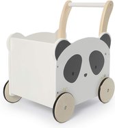 Kinderloopwagen van hout, babypanda, loophulp met opbergruimte voor 1-3 jaar, loopwagen, peuterspeeltje, kinderwagen, activiteit babywalker