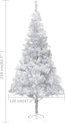 vidaXL - Kunstkerstboom - met - verlichting - en - kerstballen - 210 - cm - PET - zilver