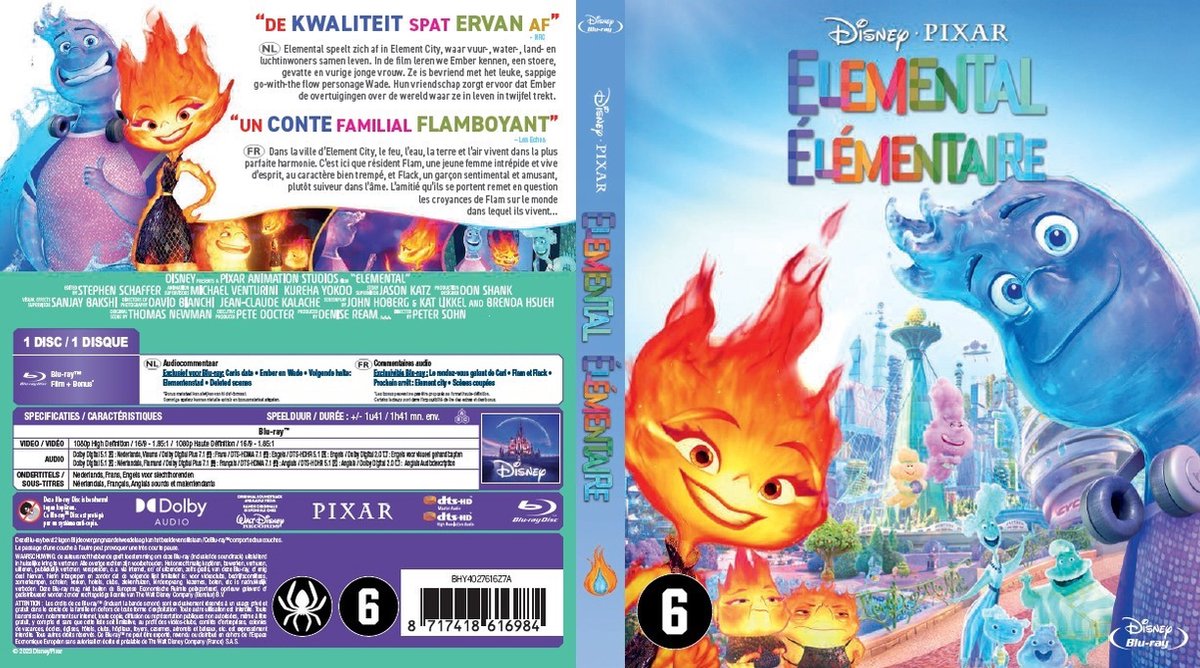 Élémentaire : un excellent Blu-ray pour une animation chatoyante mais pas  d'UHD en France (en Blu-ray, DVD et VOD)