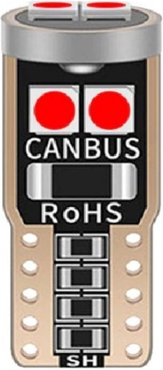 T10 LED - CANBUS - Extra fel - 6SMD - 12V - Roze - Per stuk