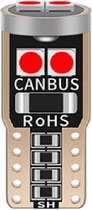 T10 LED - CANBUS - Extra fel - 6SMD - 12V - Roze - Per stuk