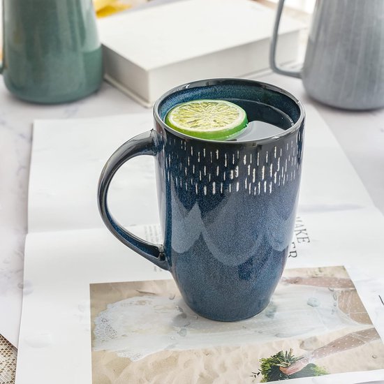 Tasse à café en céramique à motif de cuir chevelu, grande capacité