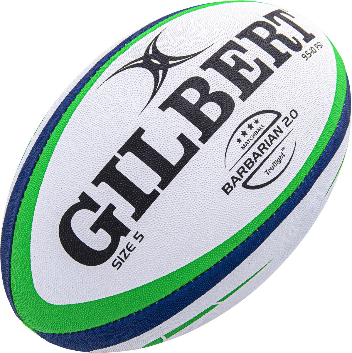 Gilbert Rugbybal Barbarian Match Blauw/Groen - Maat 5 (5 stuks)