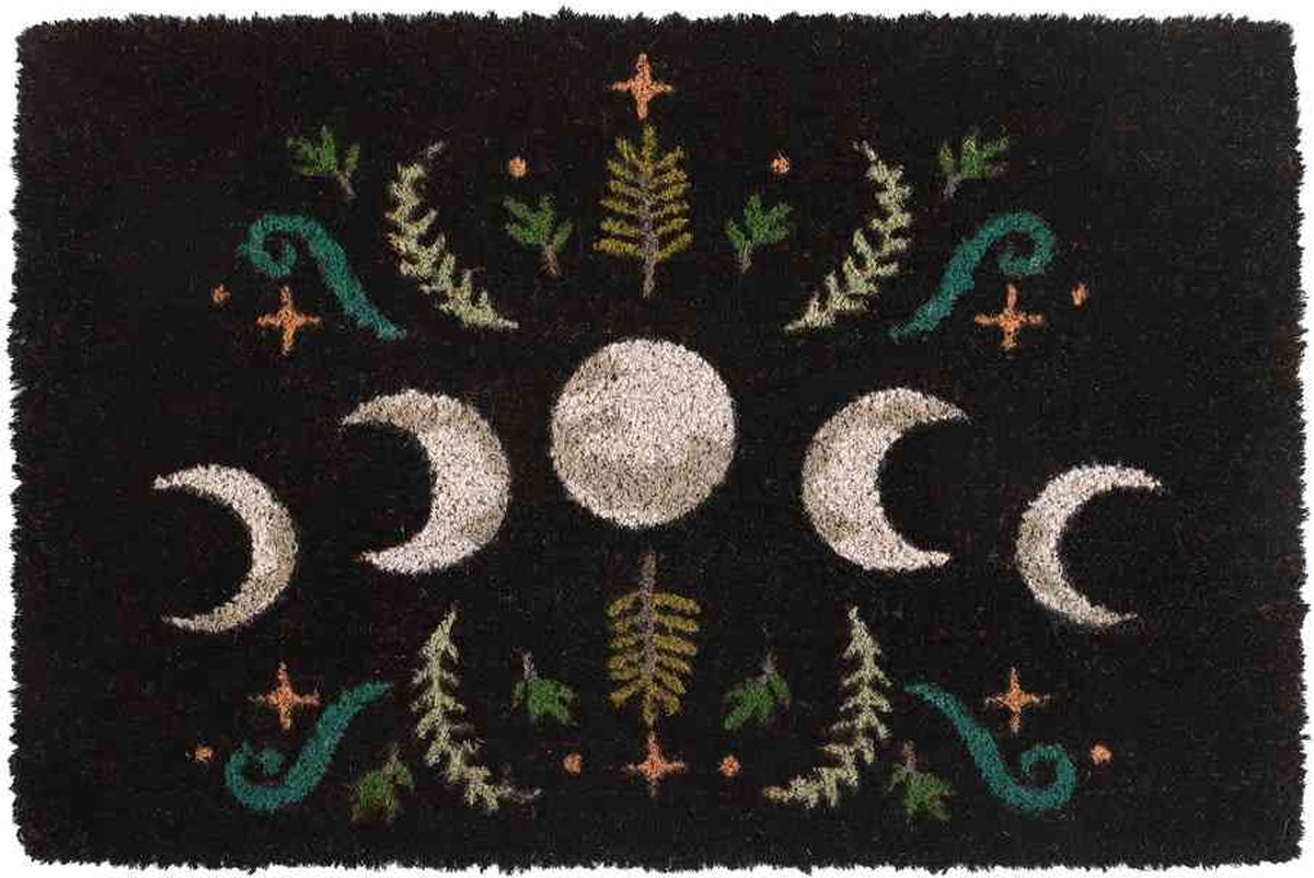 Something Different - Black Dark Forest Moon Phase Deurmat - Multicolours