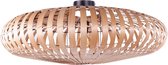 Bamboe plafondlamp naturel | 1 lichts | zwart / naturel | rotan / metaal | Ø 80cm | eetkamer / eettafel / woonkamer lamp | modern / landelijk design | natuur product
