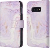 iMoshion Hoesje Geschikt voor Samsung Galaxy S10e Hoesje Met Pasjeshouder - iMoshion Design Bookcase smartphone - Paars / Purple Marble