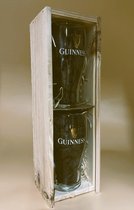 Guinness Imperial Stout Bierglazen - 2 stuks - Pint - Luxe houten kist