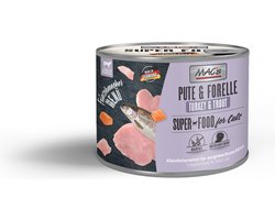 MAC's Superfood Kattenvoer Fijnproever Natvoer Blik - Kalkoen & Forel 6x 200g met hoog vers vleesgehalte 99%