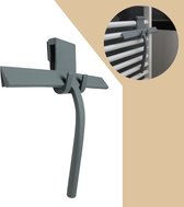 HEIMR Raclette de douche grise avec système de suspension - Douche de douche - Essuie-glace - Accessoires de vêtements pour bébé de salle de bain - Couleur béton - 28 cm x 22 cm
