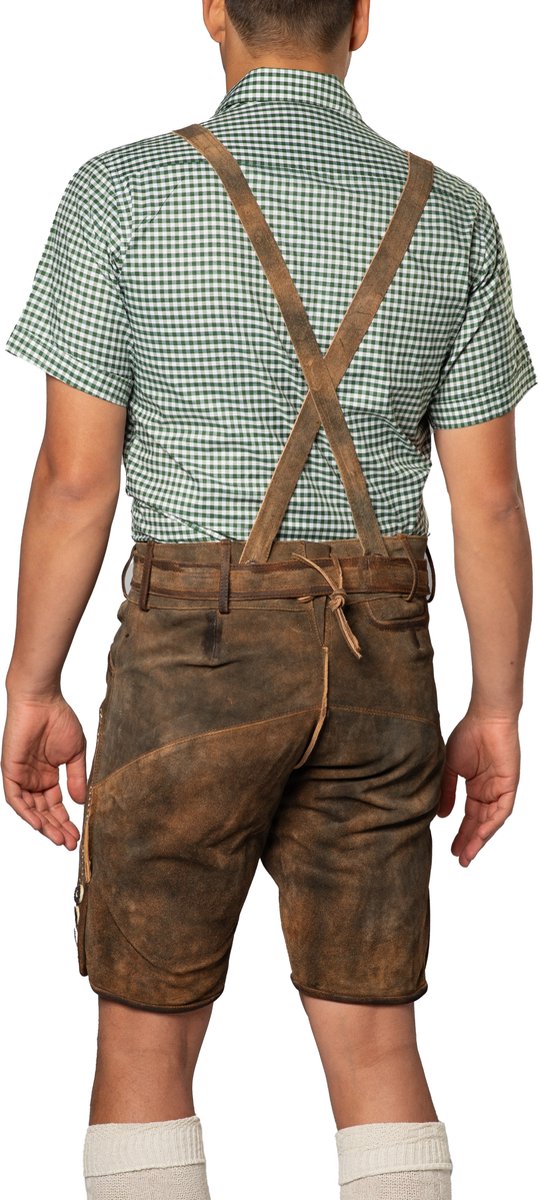 Lederhose Flachau En Cuir Véritable - Pantalon Traditionnel Bavarois Avec Bretelles Pour Oktoberfest, Soirée à Thème (Taille 2XL/56) - 9