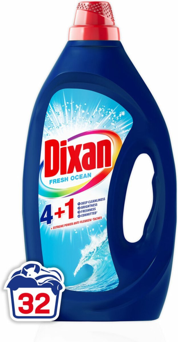 Dixan Vloeibaar Wasmiddel 4+1 Fresh Ocean 32 Wasbeurten 1,440 liter