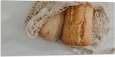 Vlag - Verse Broodjes in Gehaakt Tasje - 100x50 cm Foto op Polyester Vlag