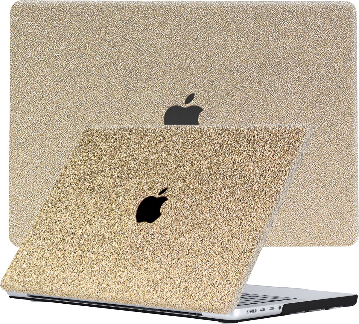 Lunso - Geschikt voor MacBook Air 15 inch (2023) - case hoes - Glitter Goud - Vereist model A2941