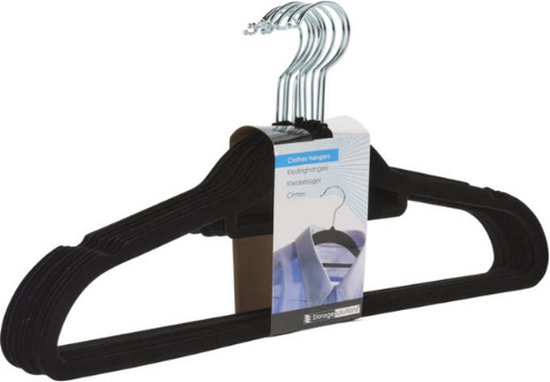 Kleerhanger Zwart Vilt - 10 stuks