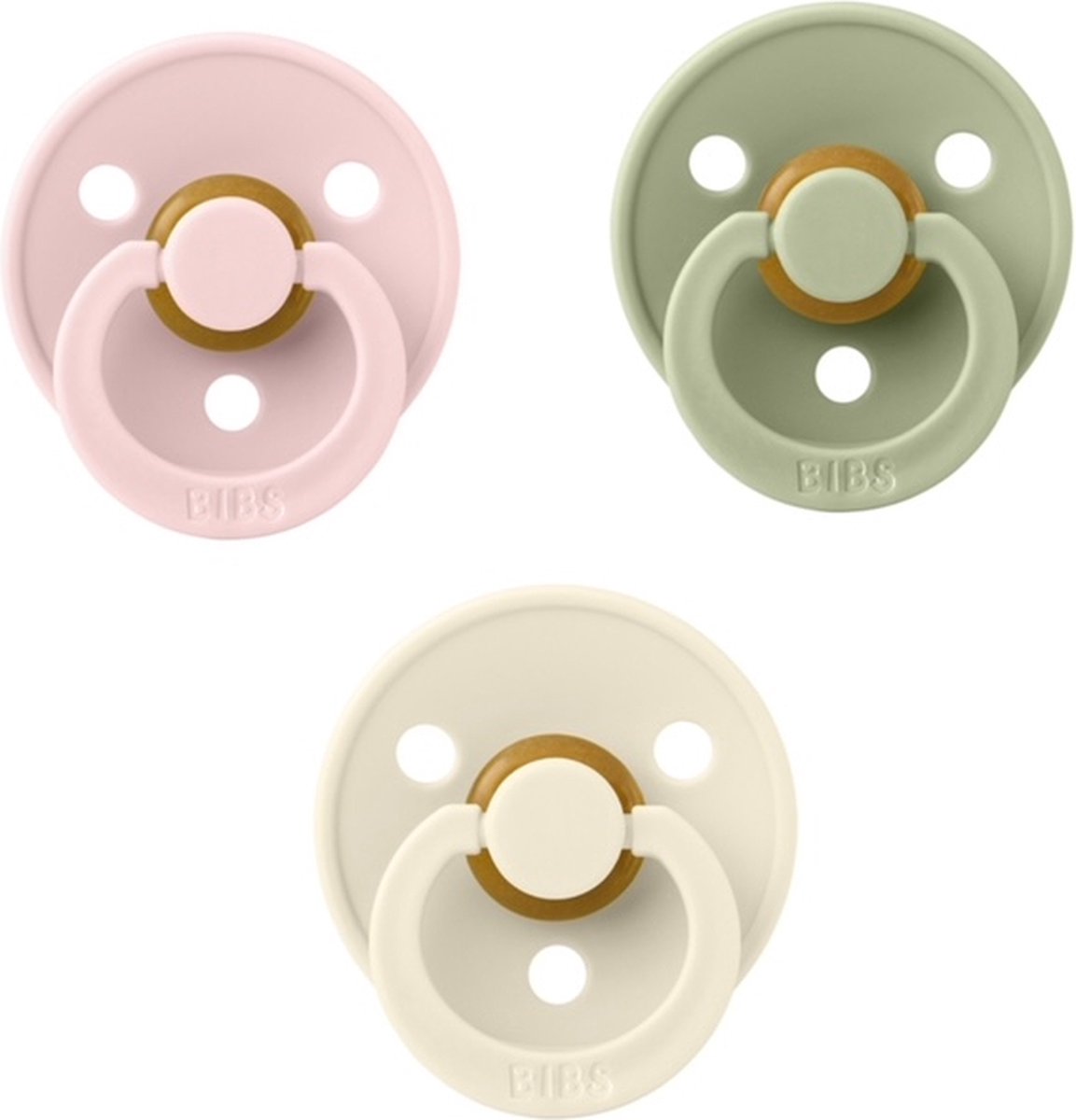 Goedkoopste Bibs fopspeen 6-18 maand set 3 stuks Blossom,Sage en White maat 2
