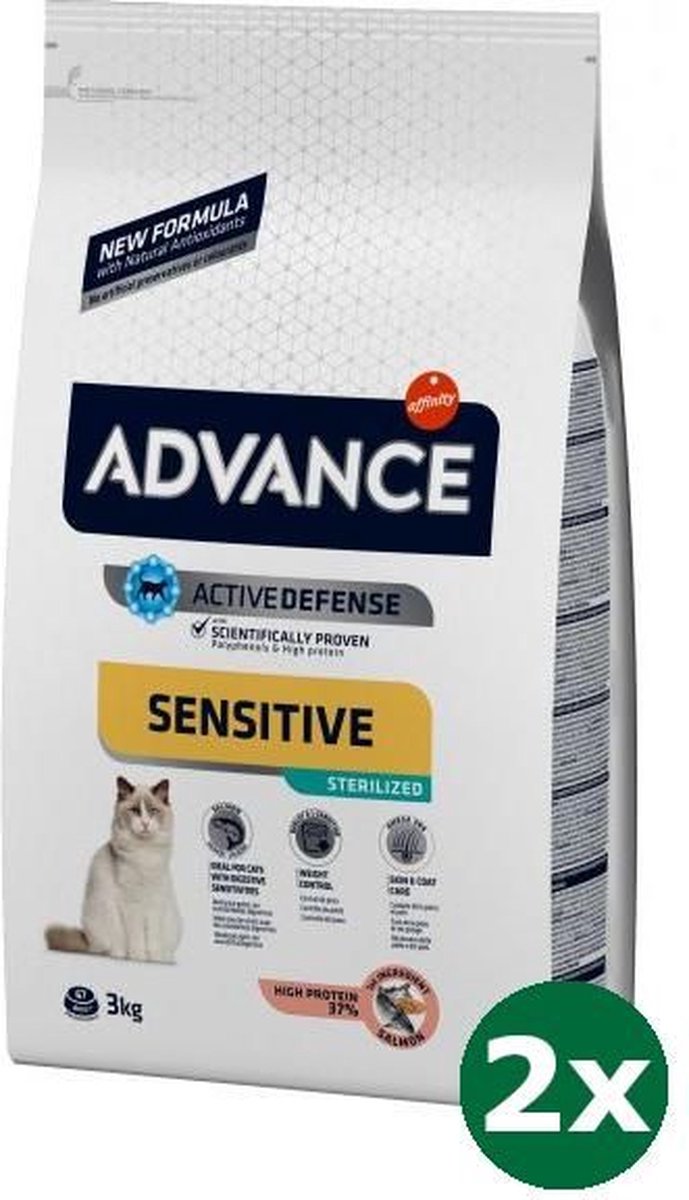 Advance Advance cat sterilized sensitive salmon kattenvoer 2x 3 kg
