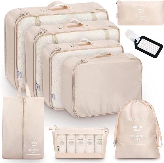 Decopatent® Packing Cubes SET 3 Delig - Organizer Voor Koffer En Backpack - Bagagage Organizers Kleding Ondergoed Schoenen Blauw