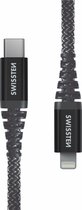 Swissten Kevlar USB-C naar Lightning kabel - Geschikt voor iPhone 7/8/X/11/12/13/14 - 1.5M - Zwart