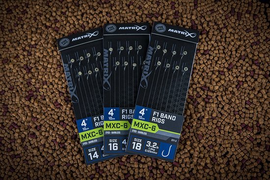 Matrix Onderlijnen MXC-6 F1 Band Rigs 10cm Eyed-Barbless (8 pcs) - Maat : Haak 18 - 0.125mm van Matrix — afbeelding 3